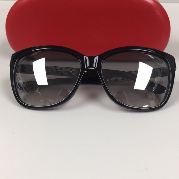 Jimmy Choo Glitter Animal Print Logo Sunglasses Never Used Made in Italy 🇮🇹 - Picture 4 of 7